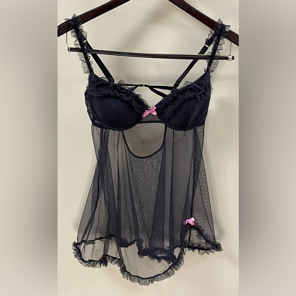 Victoria's Secret Other - Victoria’s Secret Black Sheer Babydoll 36C